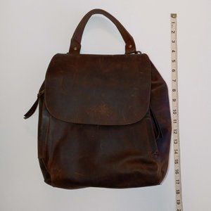 ✾ Rachel Roy Brown Leather Rustic Backpack